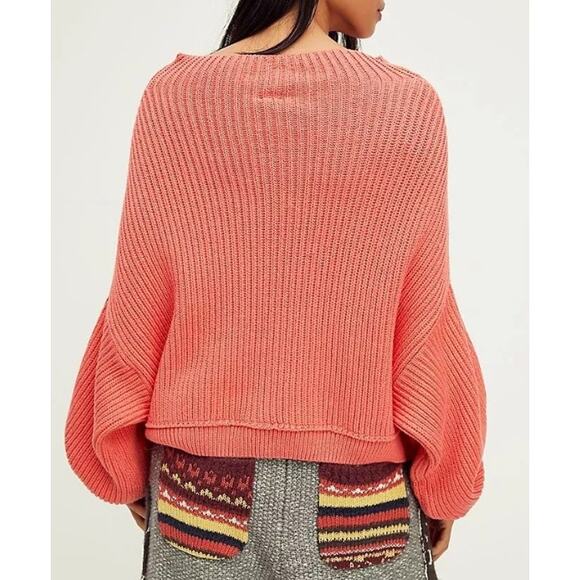 Free People Sweater Emmy Oversized Pullover Boho Slouchy Chunky Cozycore Comfy - Picture 2 of 7